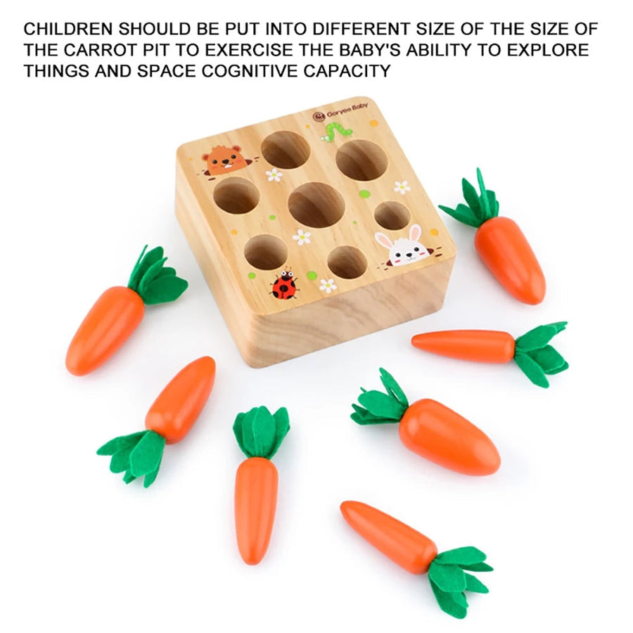 Carrot Picking Wooden Kids Educational Game Toy - Image 2