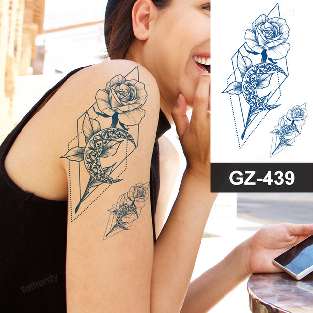 Flower Sleeve Semi-Permanent Tattoo - Image 3