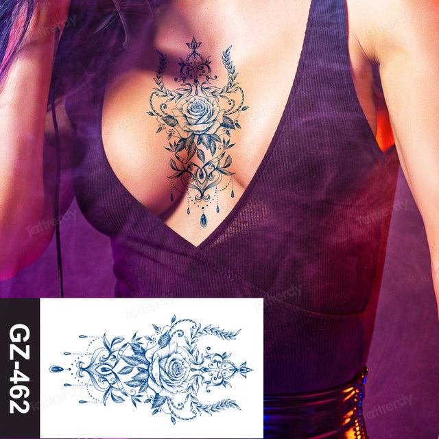 Flower Sleeve Semi-Permanent Tattoo - Image 15