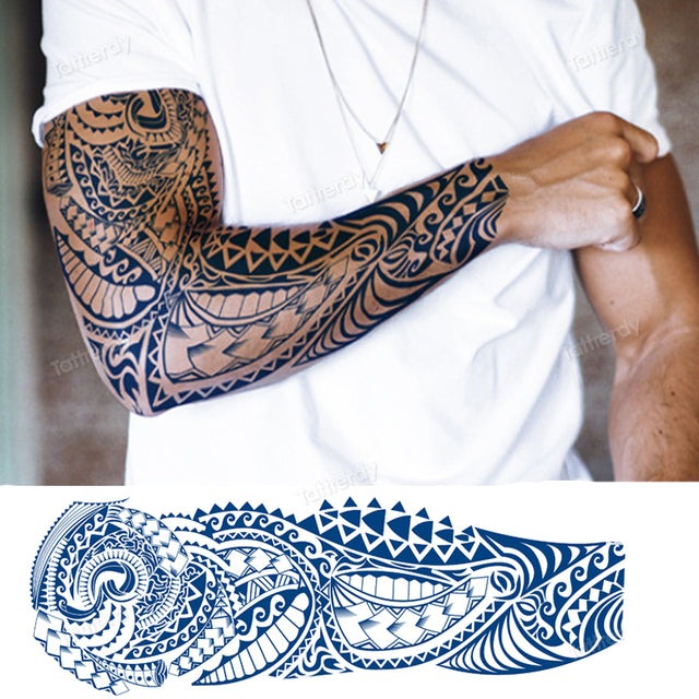 Ethnic Long Sleeve Semi-Permanent Temporary Tattoo - Image 0