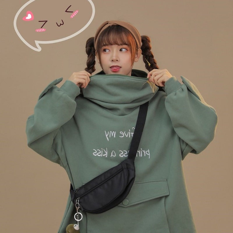 Japanese Style Long Sleeve Frog Hoodie - Image 2