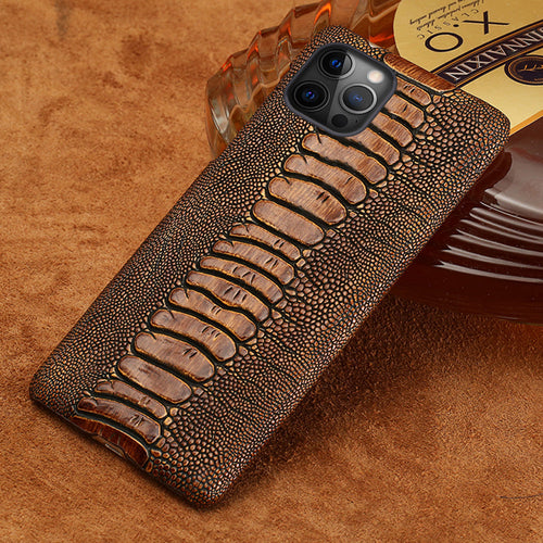 Luxury Real Ostrich Shock-Protection Breathable iPhone Cases - Image 0
