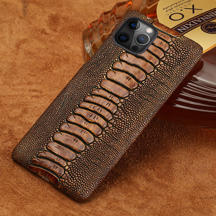 Luxury Real Ostrich Shock-Protection Breathable iPhone Cases - Image 0