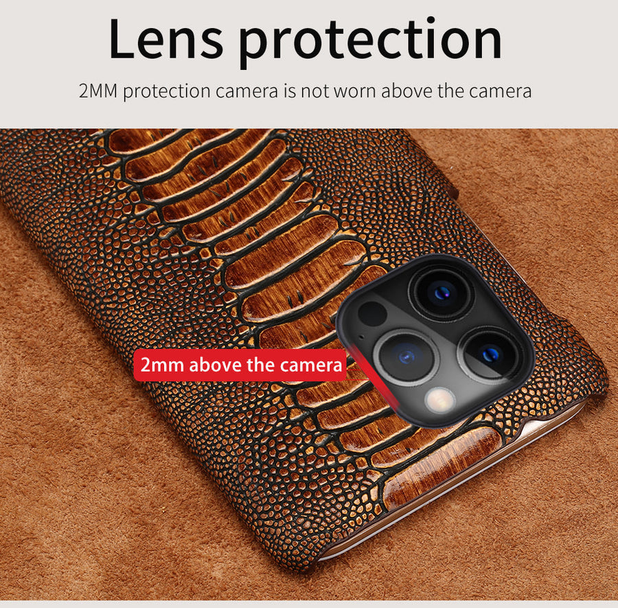 Luxury Real Ostrich Shock-Protection Breathable iPhone Cases - Image 9