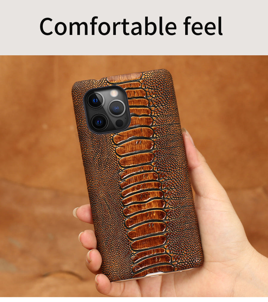 Luxury Real Ostrich Shock-Protection Breathable iPhone Cases - Image 2