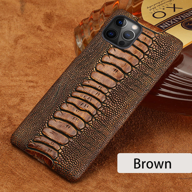Luxury Real Ostrich Shock-Protection Breathable iPhone Cases - Image 10