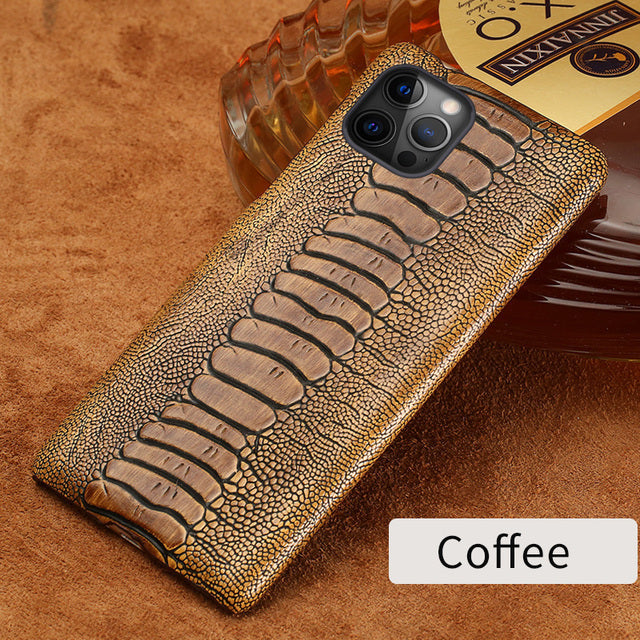 Luxury Real Ostrich Shock-Protection Breathable iPhone Cases - Image 7