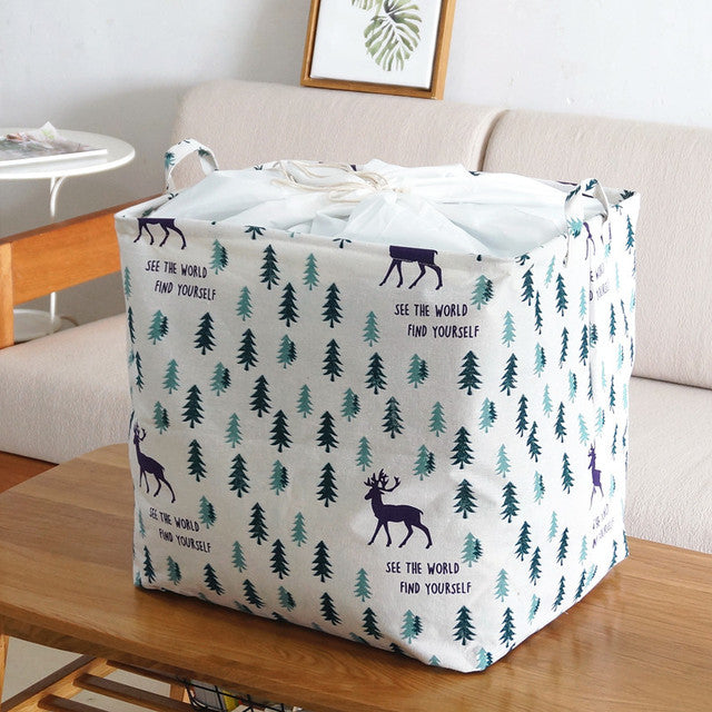 Large Capacity Cotton Foldable Laundry Basket - Image 6