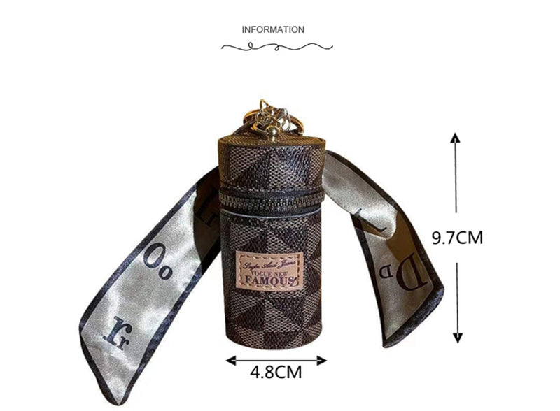 Leather Luxury Mini Lipstick Bag Keychain - Image 6