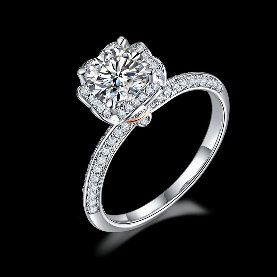 Elegant Luxury Handmade Silver Moissanite Women Ring - Image 6