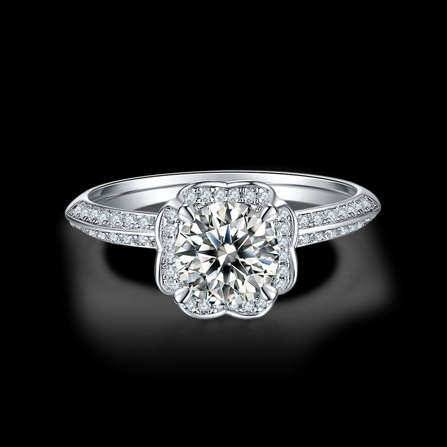 Elegant Luxury Handmade Silver Moissanite Women Ring - Image 4