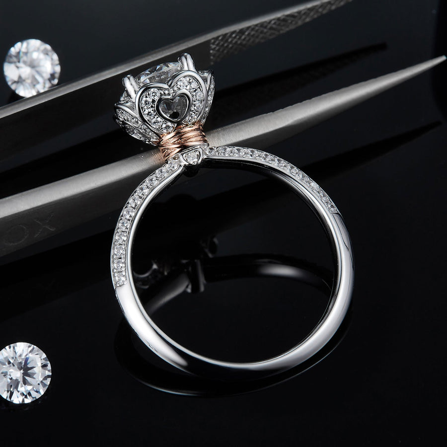 Elegant Luxury Handmade Silver Moissanite Women Ring - Image 2