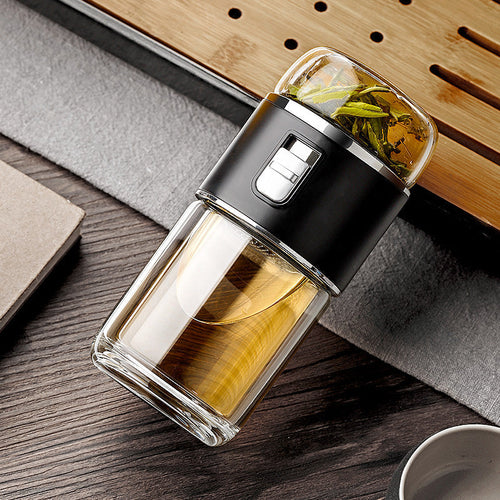 Double Glass Tea Infuser Thermos Bottle - Image 0