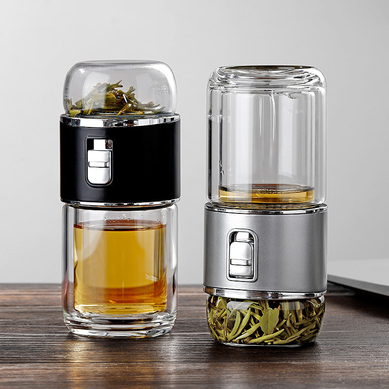 Double Glass Tea Infuser Thermos Bottle - Image 1