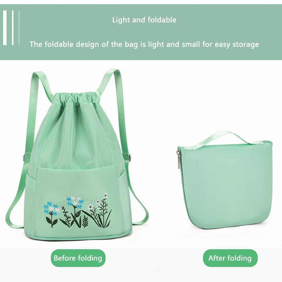 Flower Waterproof Folding Large Travel Backpack - Image 4
