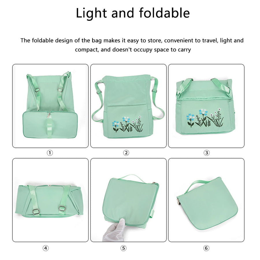 Flower Waterproof Folding Large Travel Backpack - Image 2