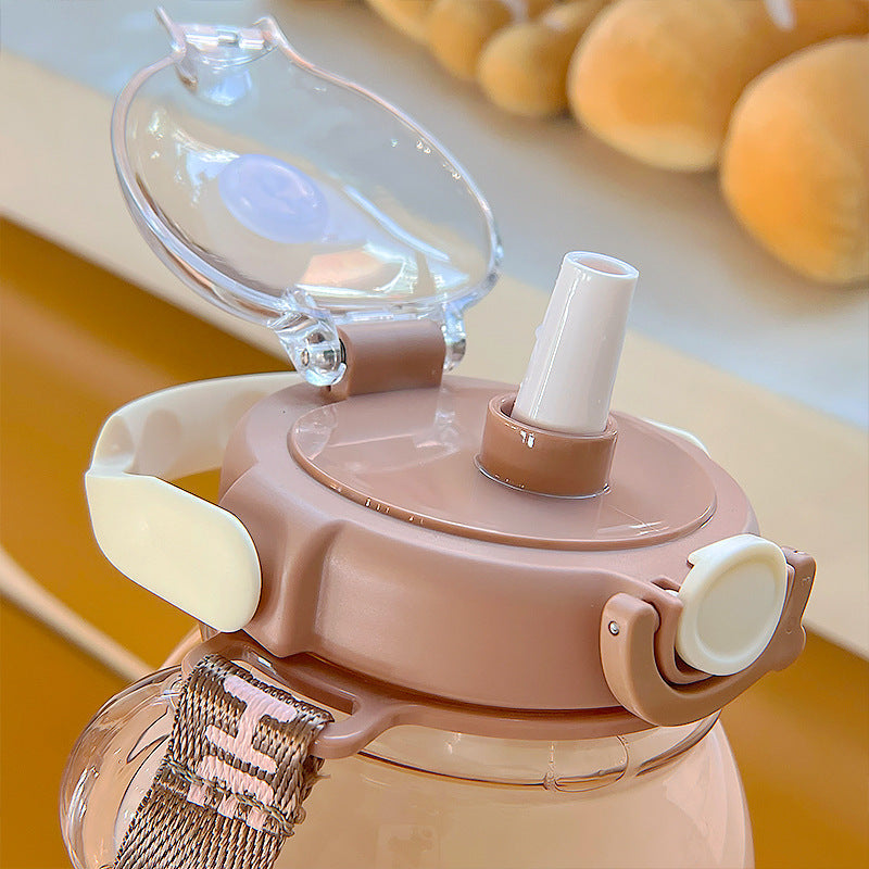 Cute Bear Built-in Straw Water Bottle - Image 2
