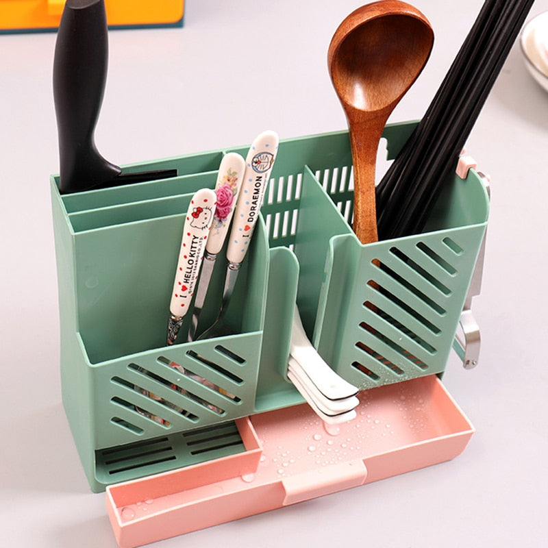 Wall-Mounted Kitchen Cutlery Drainer Storage - Image 7