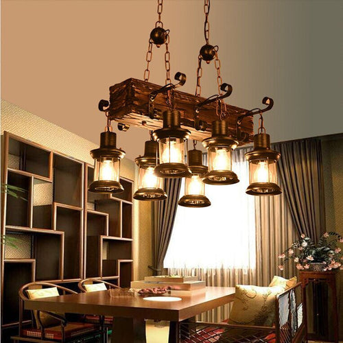 Retro Creative Wood Metal Vintage Pendant Lights - Image 0
