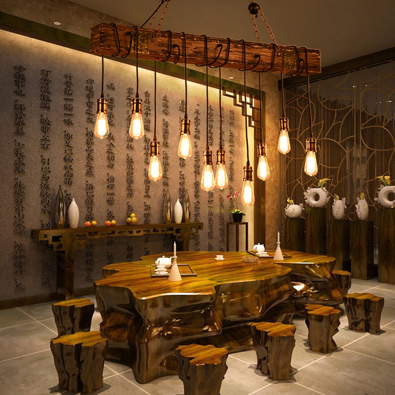 Retro Creative Wood Metal Vintage Pendant Lights - Image 1