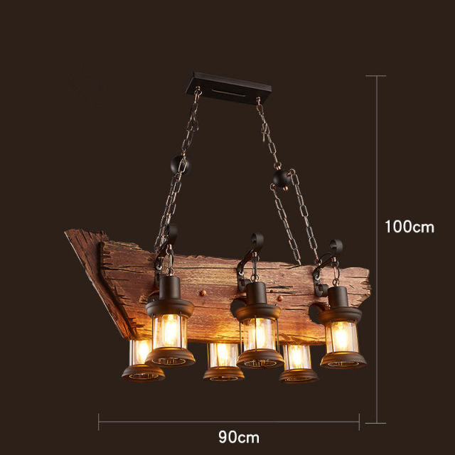 Retro Creative Wood Metal Vintage Pendant Lights - Image 19