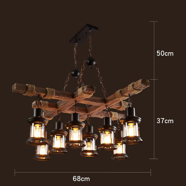 Retro Creative Wood Metal Vintage Pendant Lights - Image 9