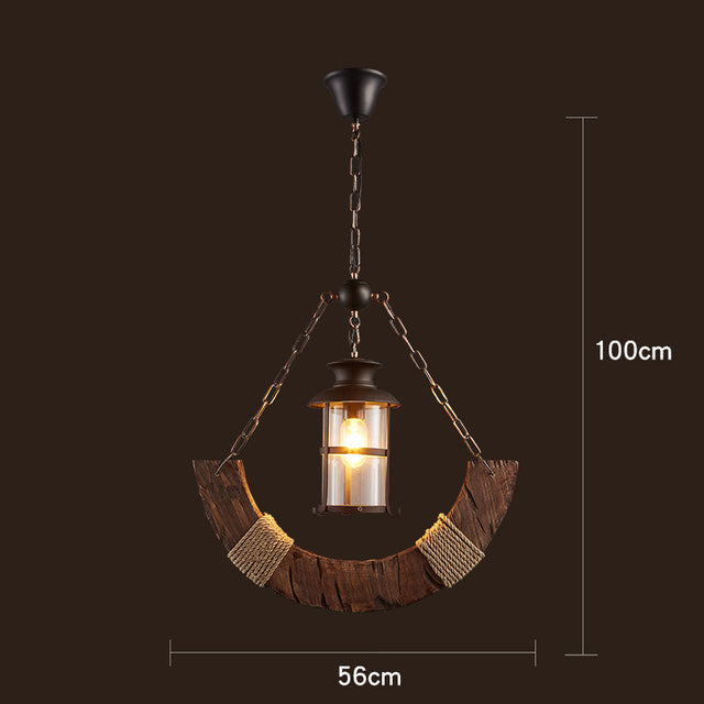 Retro Creative Wood Metal Vintage Pendant Lights - Image 24