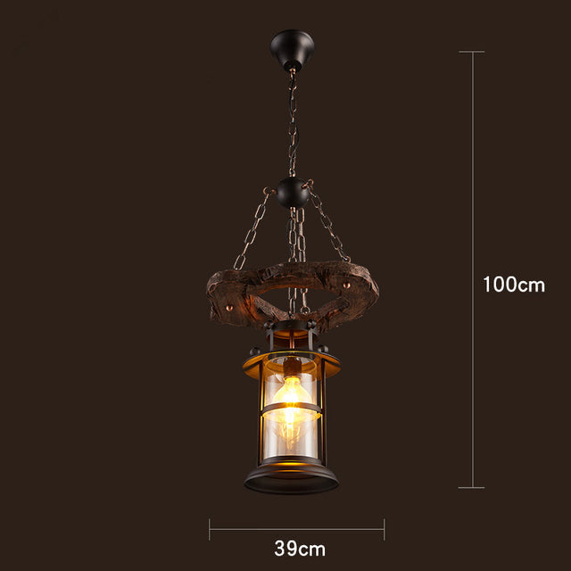 Retro Creative Wood Metal Vintage Pendant Lights - Image 21