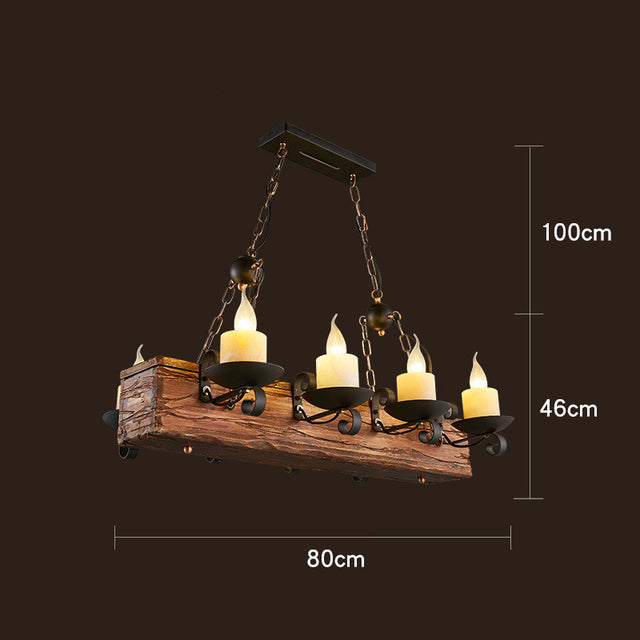 Retro Creative Wood Metal Vintage Pendant Lights - Image 10