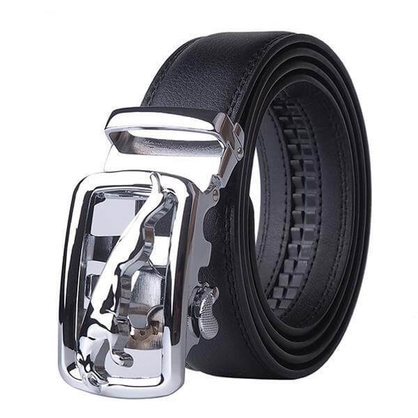 Automatic Buckle Cowhide Leather Men Belt - Image 4