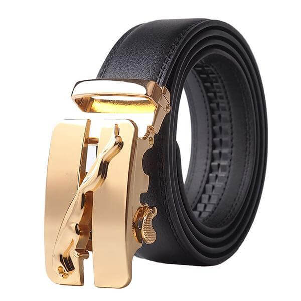 Automatic Buckle Cowhide Leather Men Belt - Image 9