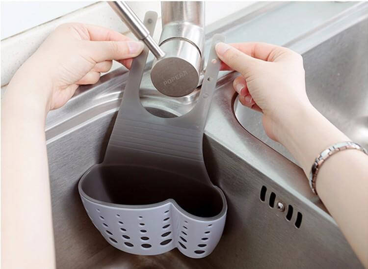 Useful Suction Cup Sink Shelf Soap Rack Kitchen - Image 5