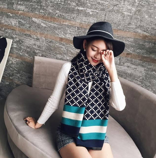 Scarf luxury brand Winter Poncho Pashmina Scarf Women - Image 2