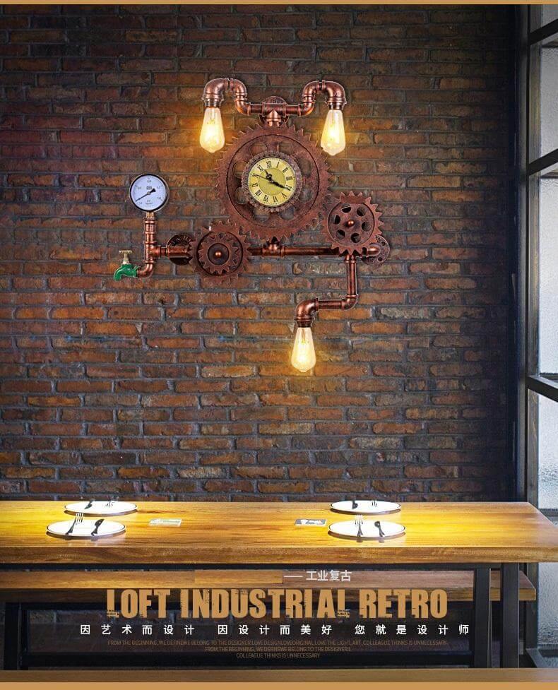 Edison Wall Sconce American Style Wood Iron Light Lamps - Image 2