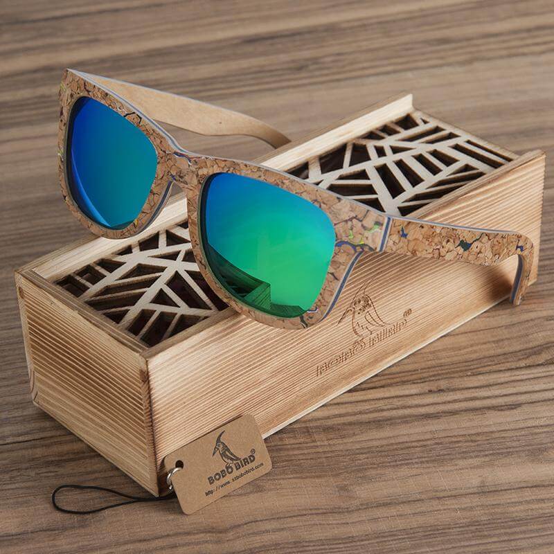 Polarized UV protection Wooden Bamboo Sunglasses for Men - Image 0