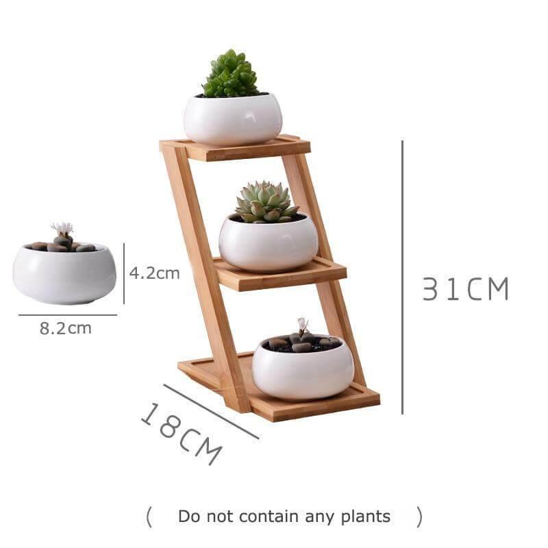 Modern Minimalist White Ceramic Flowerpot - Image 1
