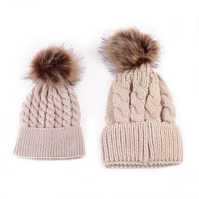 2PCS New Fashion Mommy and Me Winter Warm Hats - Image 6