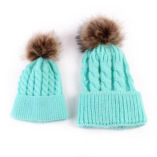 2PCS New Fashion Mommy and Me Winter Warm Hats - Image 5