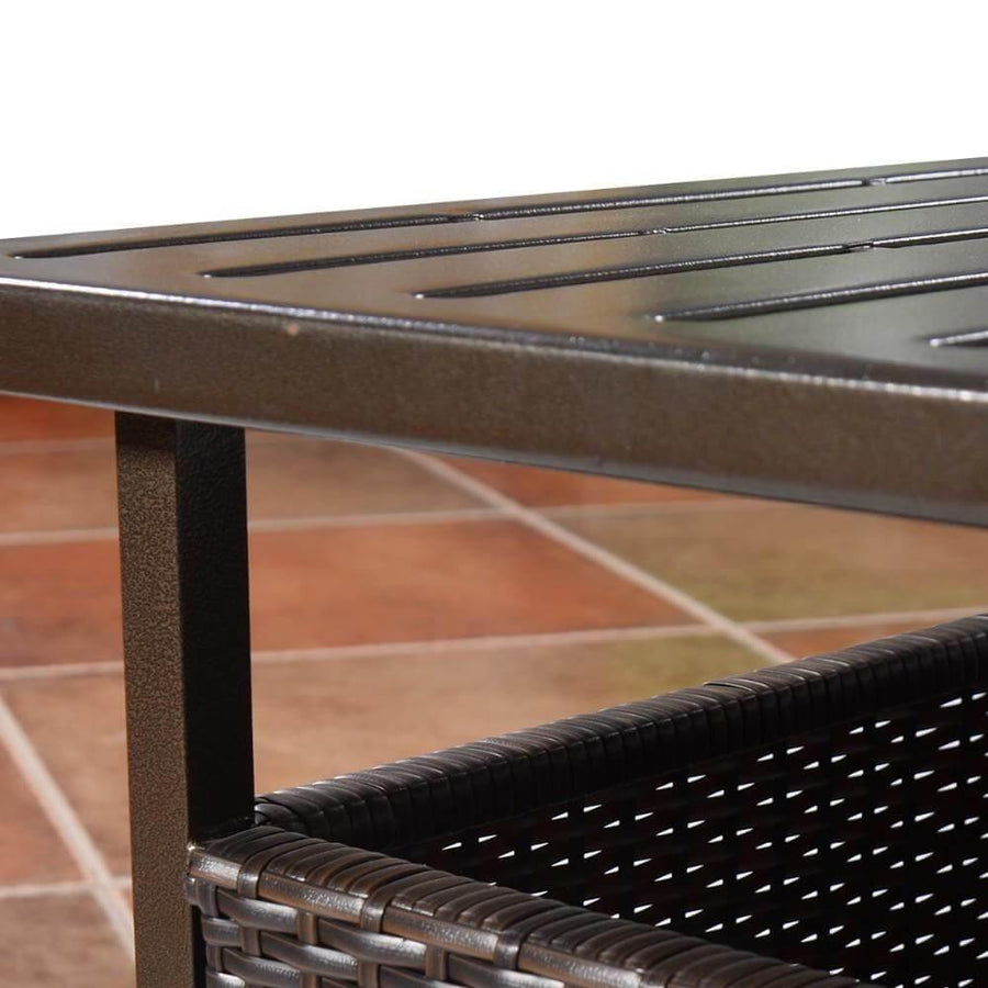 Brown Steel Side Table Outdoor Furniture - Image 2