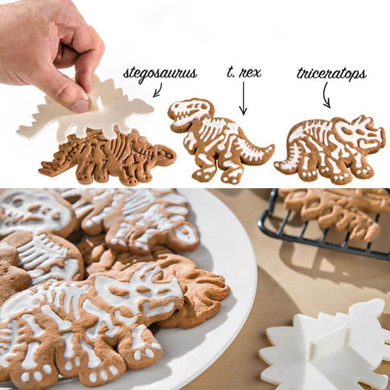 3Pcs/set Cute Dinosaur Shaped Cookie Cutters Tools - Image 0