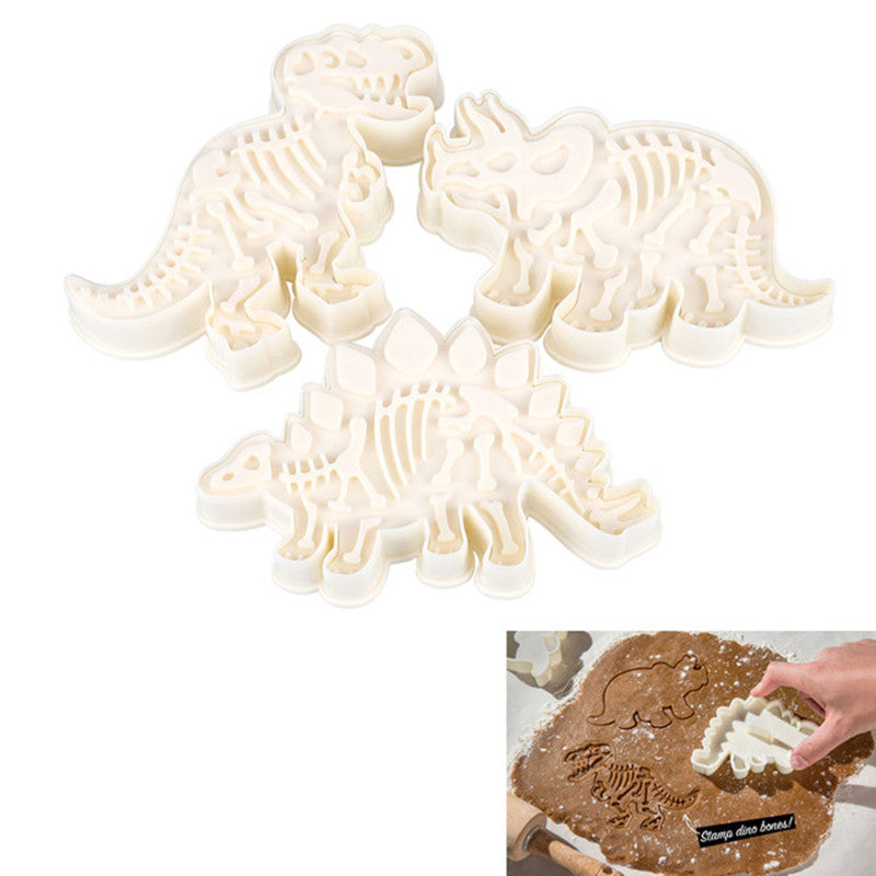 3Pcs/set Cute Dinosaur Shaped Cookie Cutters Tools - Image 1