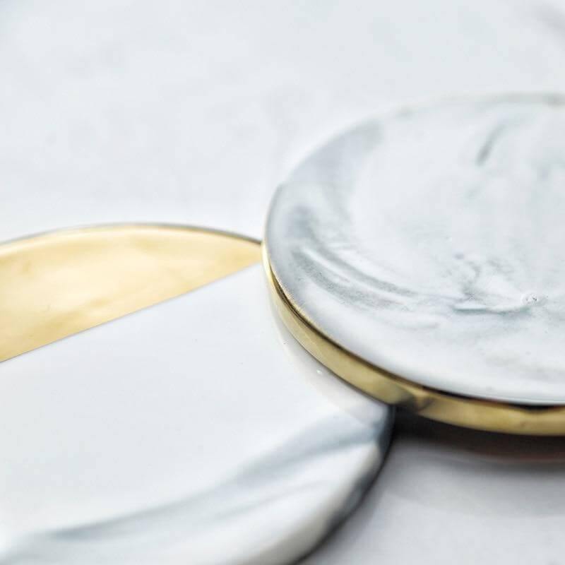 Luxury European Style Marble Stripes Ceramic Coaster - Image 7