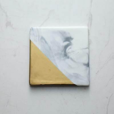 Luxury European Style Marble Stripes Ceramic Coaster - Image 2