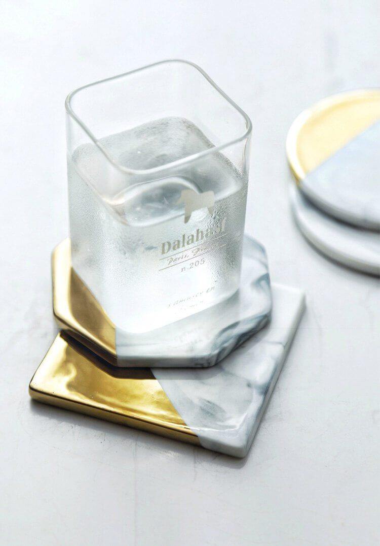 Luxury European Style Marble Stripes Ceramic Coaster - Image 5