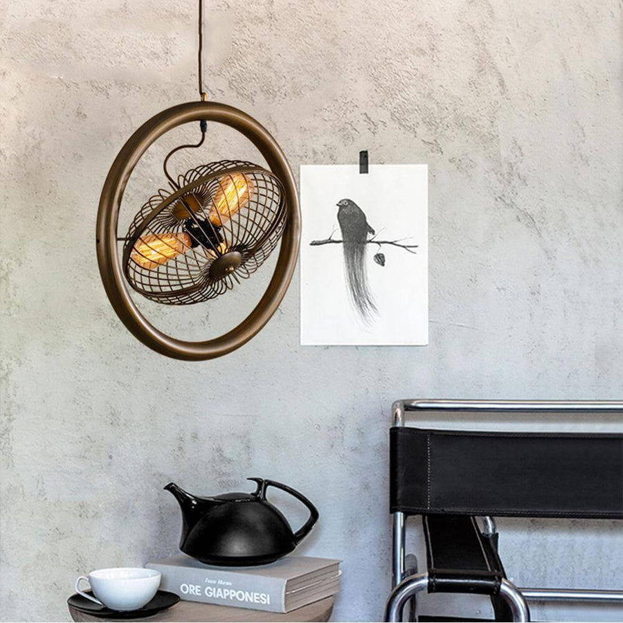 Vintage Iron Retro Fan Ceiling Droplight Chandelier Lamp - Image 3