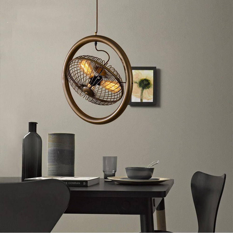 Vintage Iron Retro Fan Ceiling Droplight Chandelier Lamp - Image 4