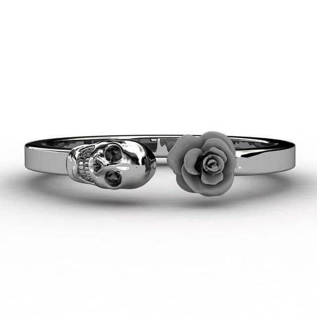Fashion Skull Stainless Steel Red Rose Ring - Image 5