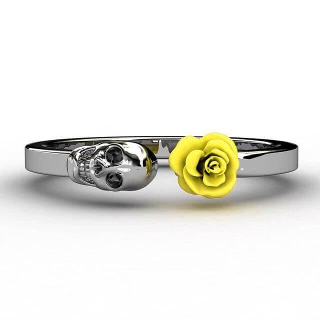 Fashion Skull Stainless Steel Red Rose Ring - Image 6