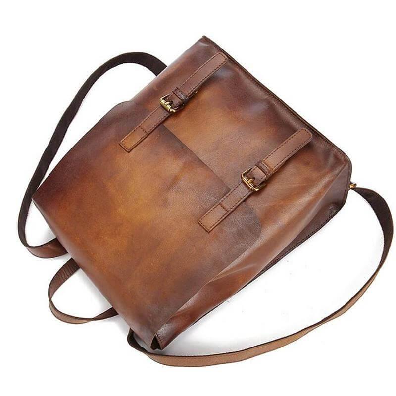 Luxury Simple Genuine Leather Japanese Style Backpack - Image 1