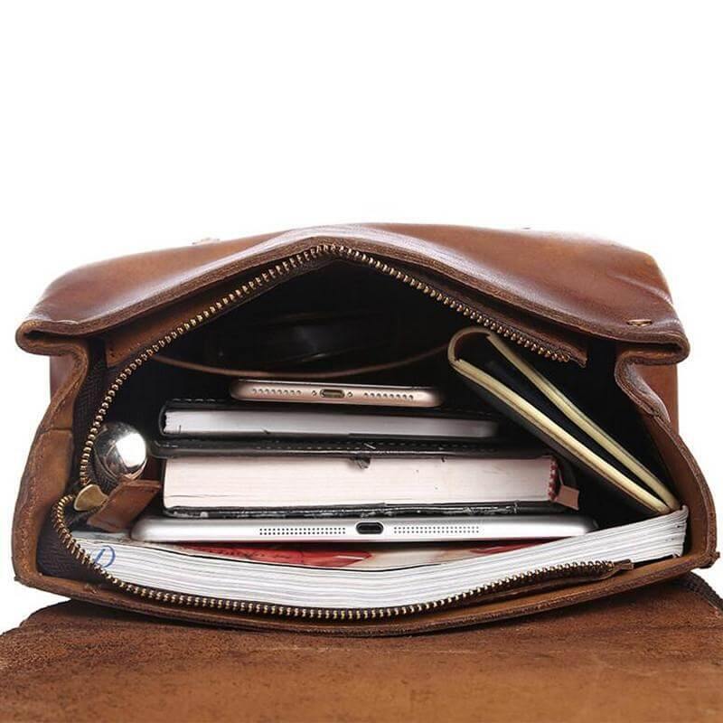 Luxury Simple Genuine Leather Japanese Style Backpack - Image 3